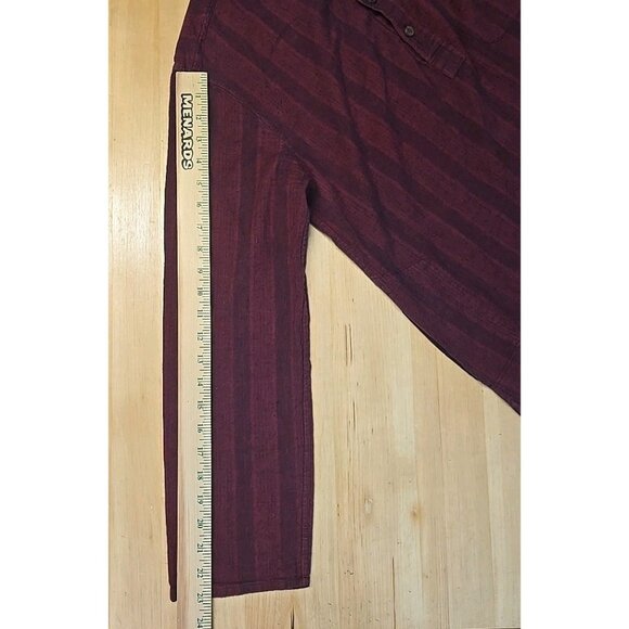 Fabindia Kurta Mens Size XS Red Striped 100% Cotton Pockets - Picture 5 of 10